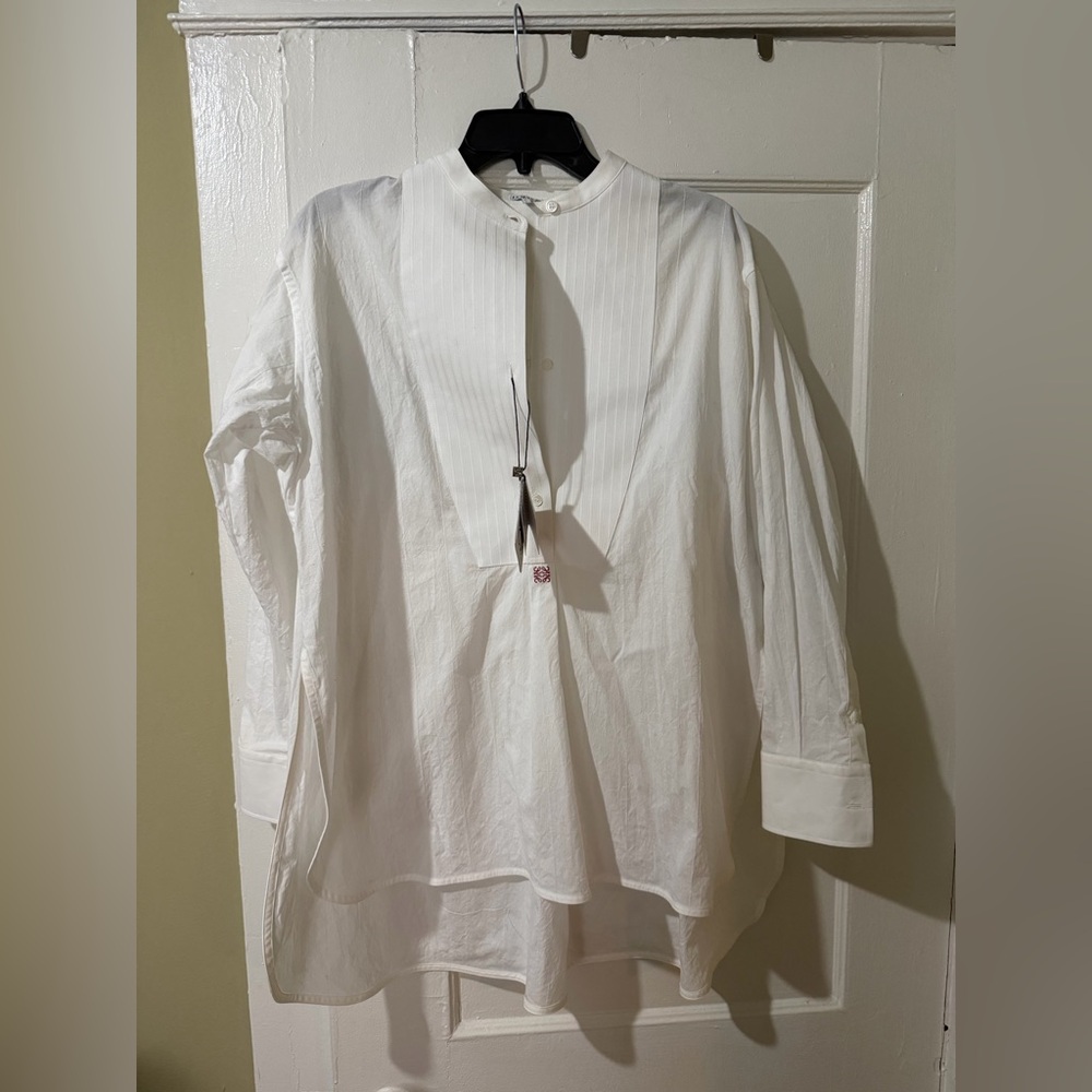 Loewe White Tuxedo Tunic Top size M